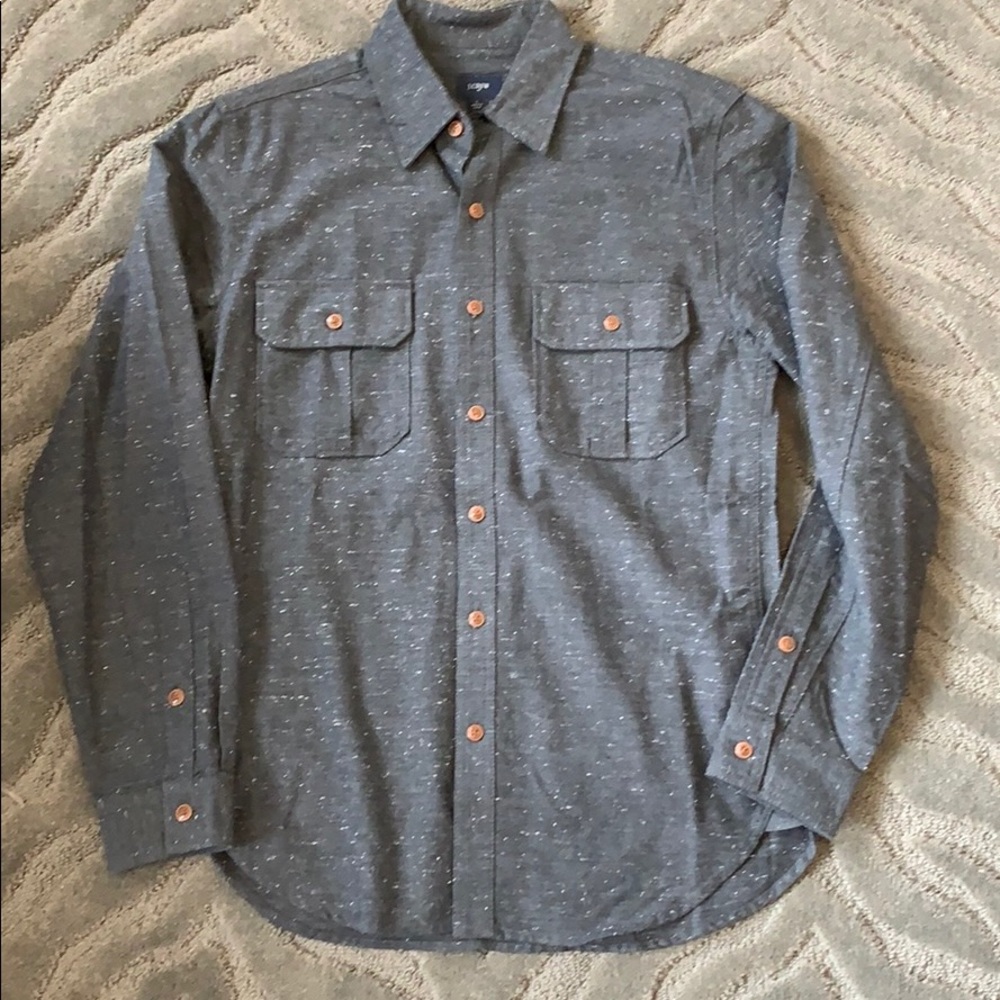 J. Crew gray button down shirt